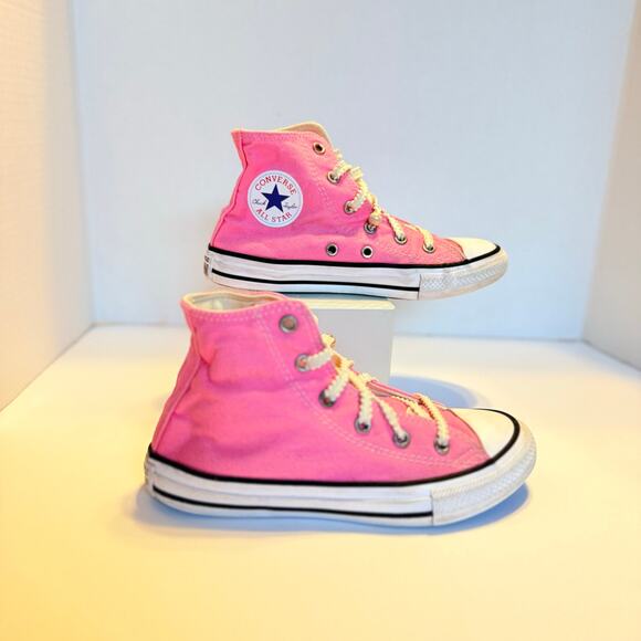 Converse Chuck Taylor All Star Pink High Top Youth Sneakers size 1Y - Picture 3 of 8